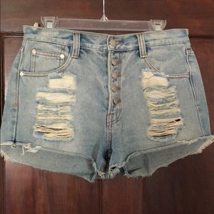 MINKPINK medium cut off jean shorts